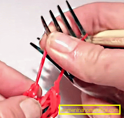 Kako tkati gumenu sovu na vilicama: zatezati čvorove